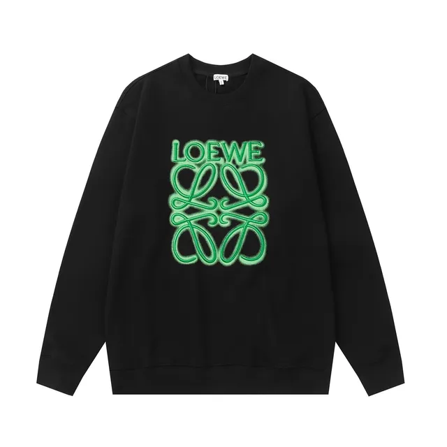Loewe Crewneck Sweatshirt Neon Green Anagram Logo