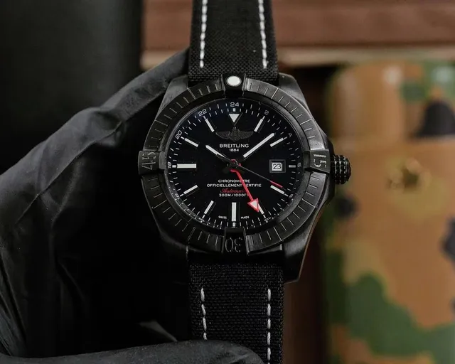 Breitling Avenger Black Dial with Red Seconds Hand