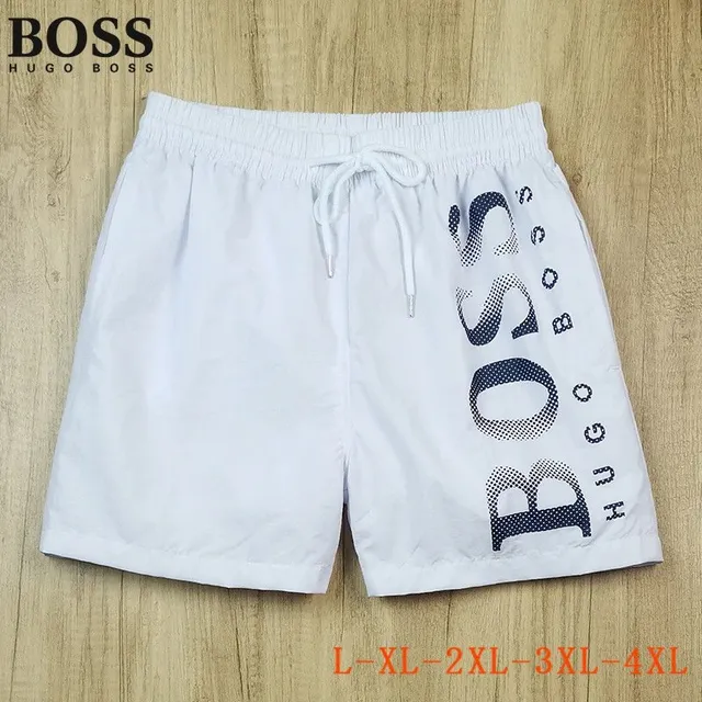 Hugo Boss Logo-Print Swim Shorts Navy Logo