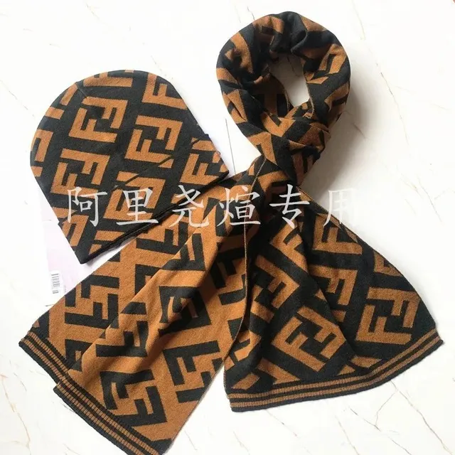 Fendi FF Logo Scarf Brown and Black