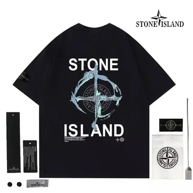 Stone Island Graphic T-Shirt Compass Logo Print