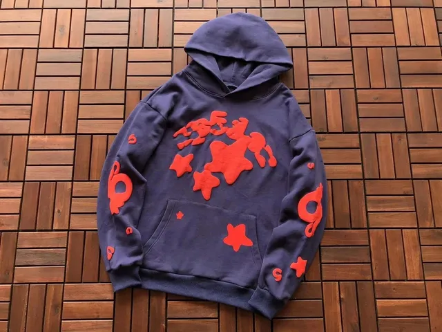 Sp5der Hooded Sweatshirt Star & Logo Appliqué