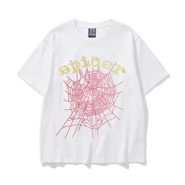 Sp5der Spider Web T-Shirt Crystal Embellished