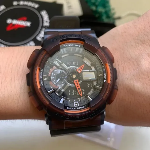 Casio G-Shock GA-110 Semi-Transparent Brown Orange