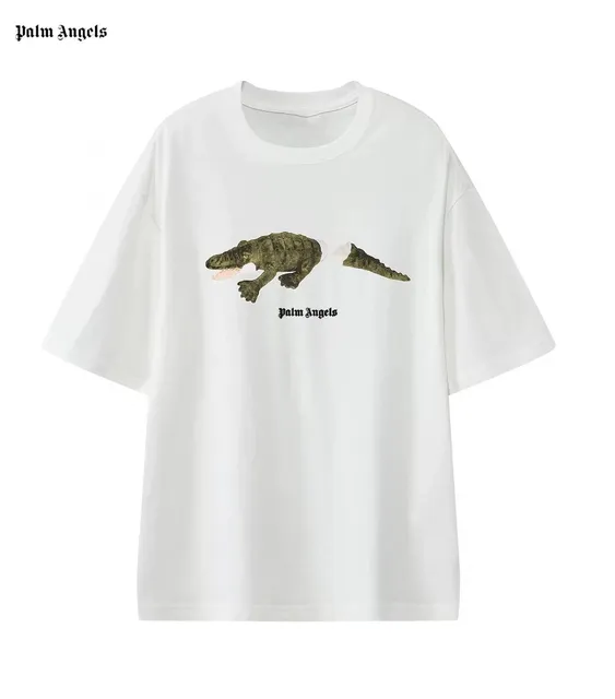 Palm Angels Crocodile Tee Split Crocodile Print