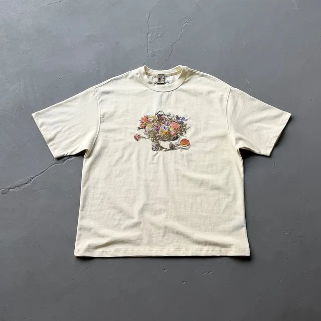 Gallery Dept. Floral Embroidery Tee Basket Floral
