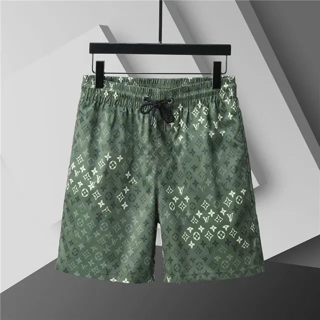 Louis Vuitton Monogram Swim Shorts Olive Green Monogram Print