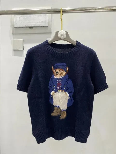 Polo Ralph Lauren Polo Bear Knit Sweater Navy with Embroidered Bear