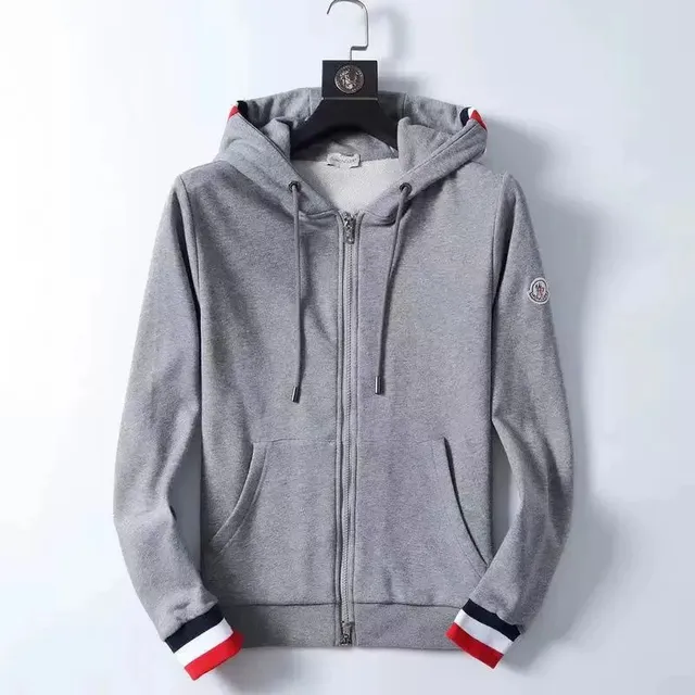 Moncler Zip-Up Hoodie Tri-Color Cuffs
