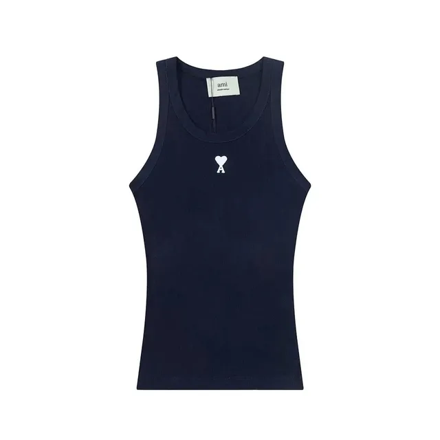 AMI Paris Ribbed Tank Top Heart Logo