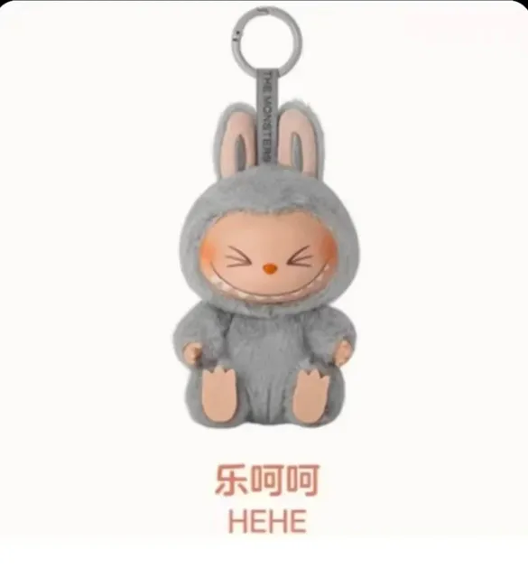 Pop Mart × Labubu HEHE Rabbit Keychain Fuzzy Hooded Bunny