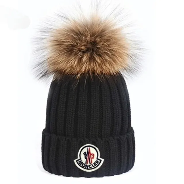 Moncler Pom-Pom Beanie Fur Trim