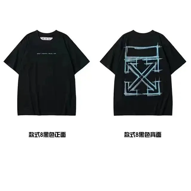 Off-White Arrow Graphic T-Shirt Black with Light Blue Print