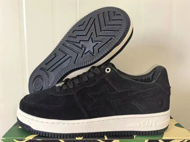 BAPE Shark Low Black Suede