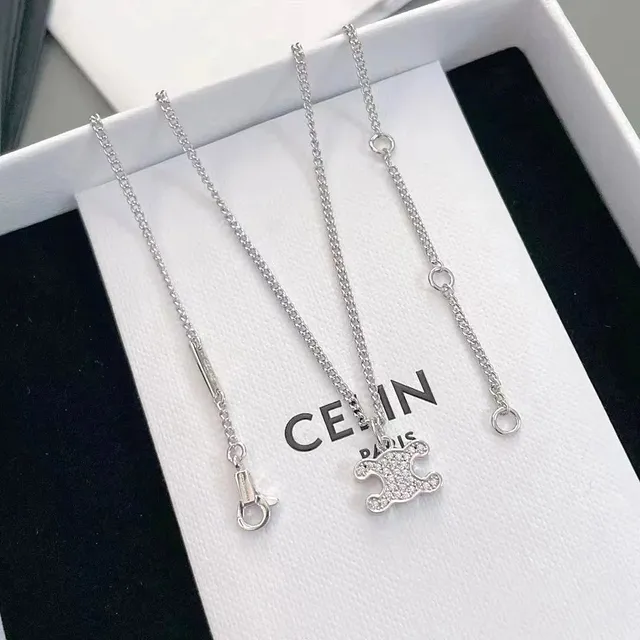 Celine Triomphe Necklace Crystal-Embellished