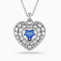 Hollow love smart blue necklace