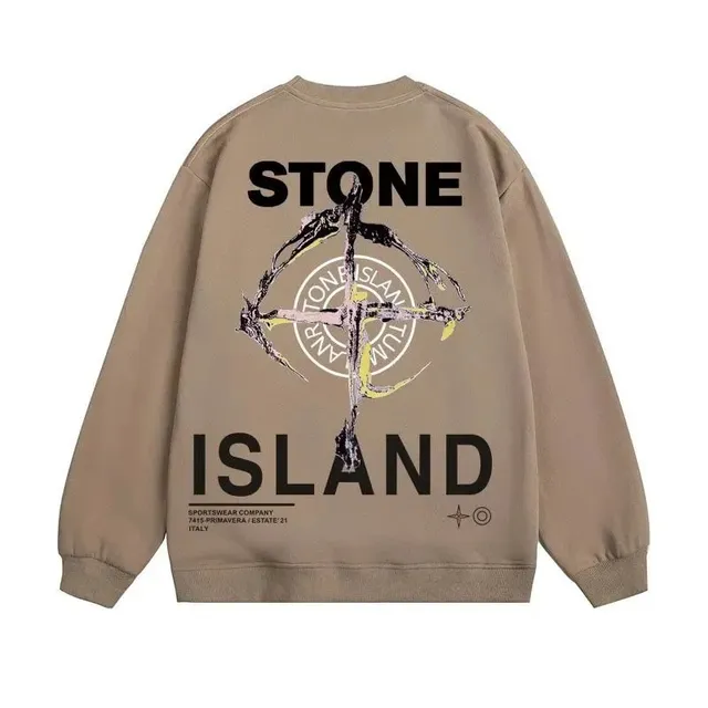 Crewneck Sweatshirt Stone Island Logo Print
