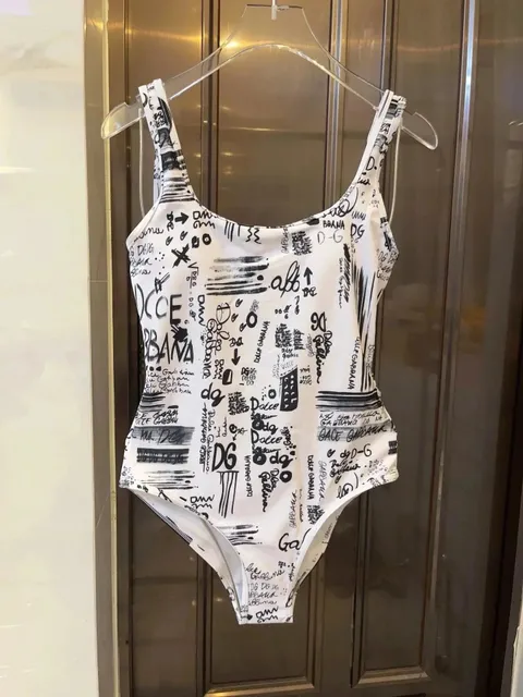 Dolce & Gabbana Printed Bodysuit Graffiti Logo Print
