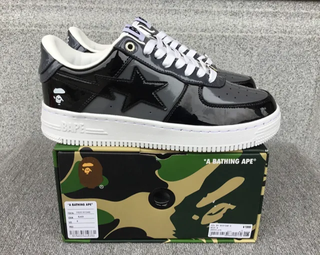 BAPE Shark Low Glossy Patent Black