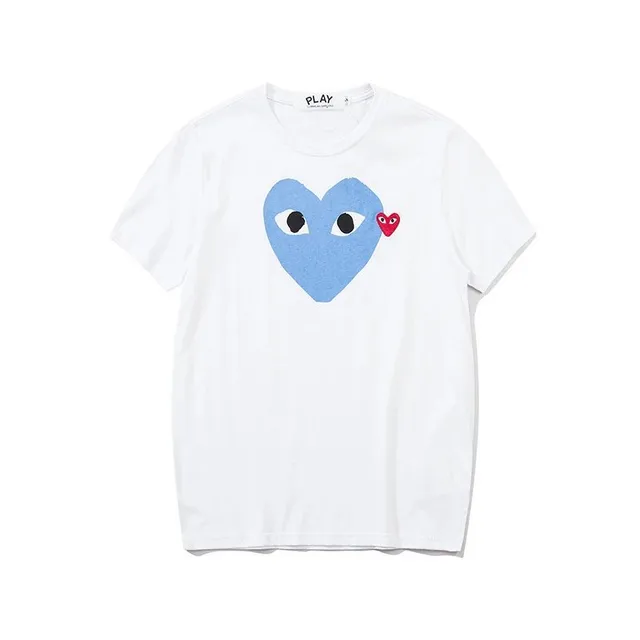 Comme des Garçons Heart Tee Blue Heart with Eyes