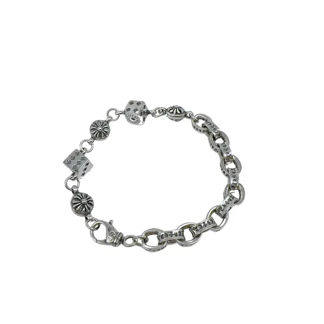 Chrome Hearts Dice Link Bracelet Sterling Silver