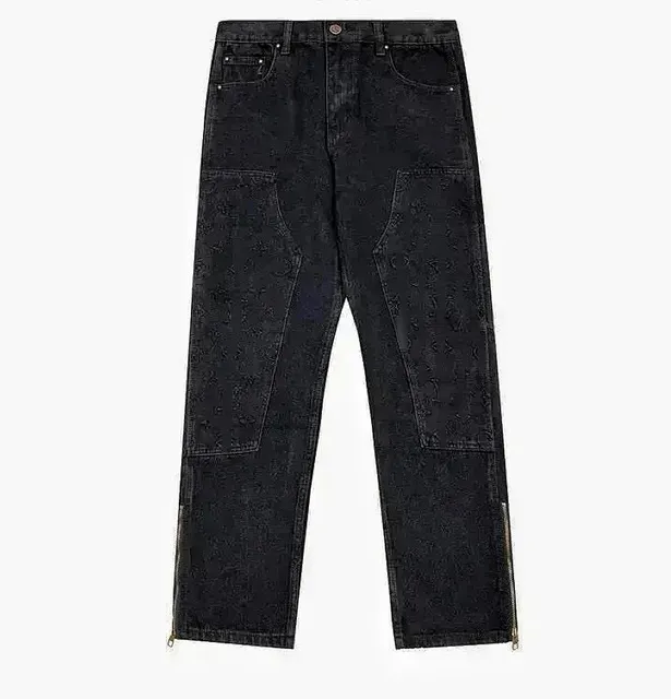 Balenciaga Zip-Cuff Jeans Black Distressed