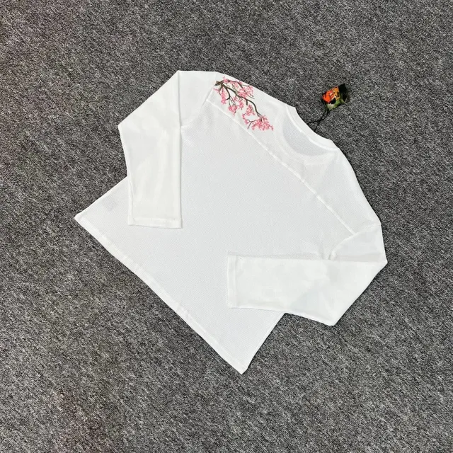 001樱花华夫格长袖(白)