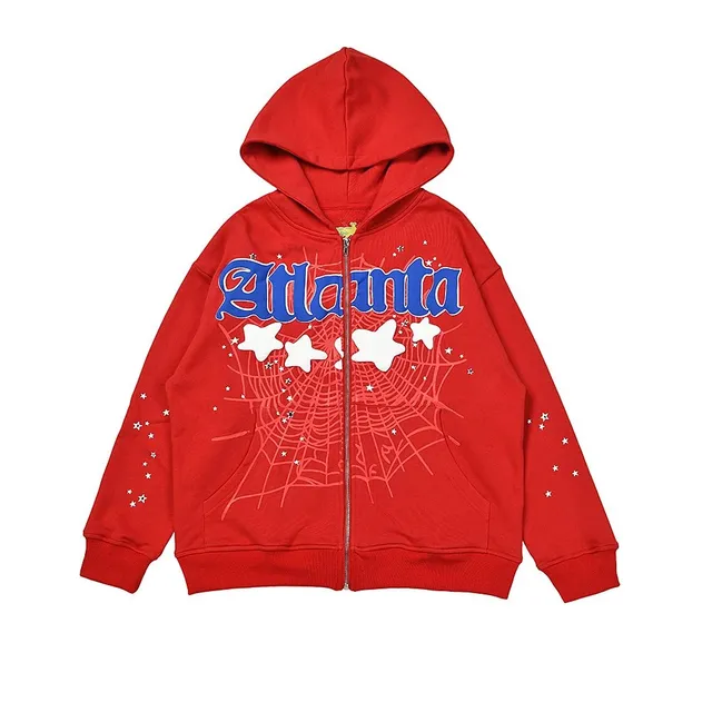 Sp5der Zip-Up Hoodie Atlanta Spiderweb