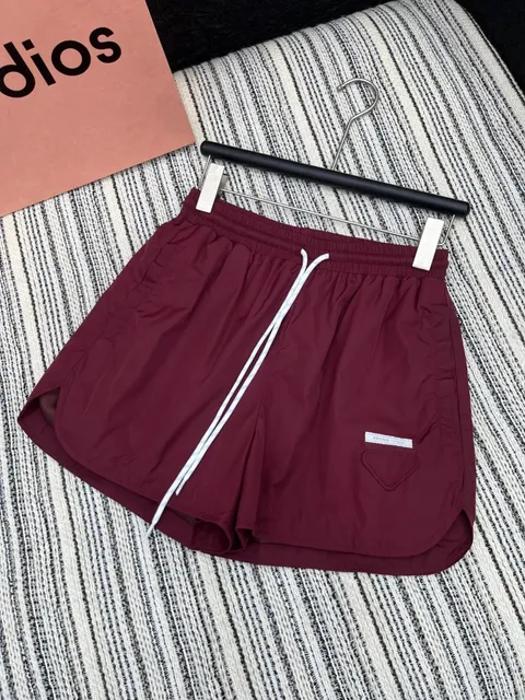 Prada Nylon Shorts Triangular Logo Patch