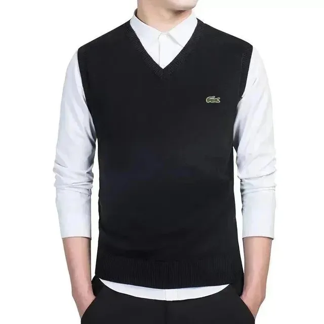 Lacoste V-Neck Sweater Vest Classic Croc Logo