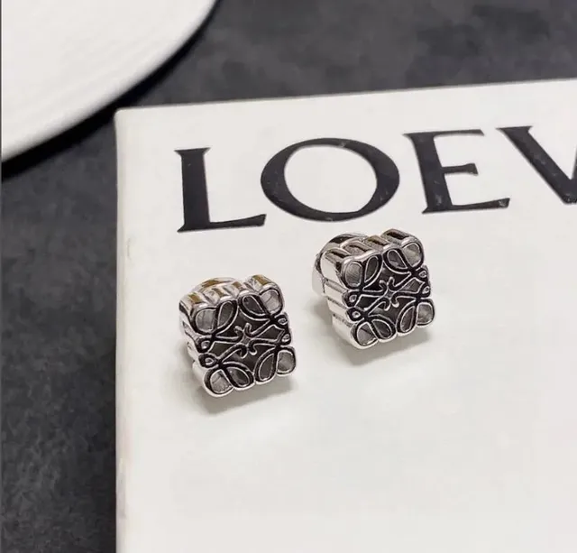 Loewe Anagram Stud Earrings Metallic