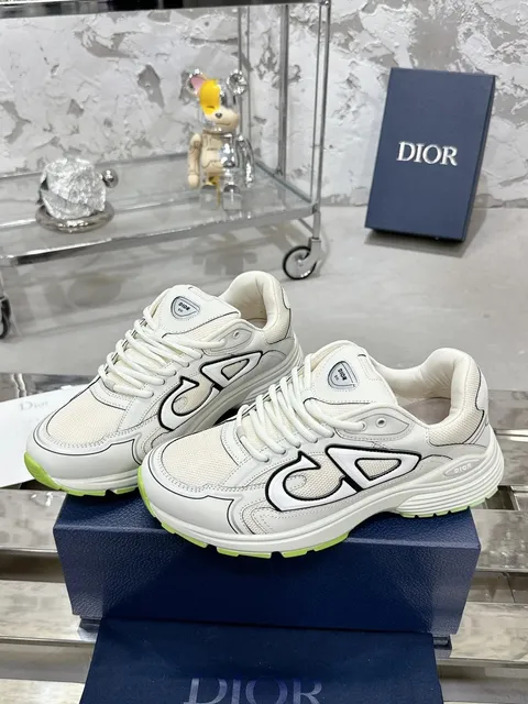 Dior B22 White with Neon Green Sole