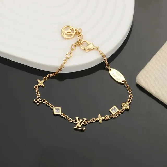 Louis Vuitton Chain Bracelet LV Monogram with Crystals