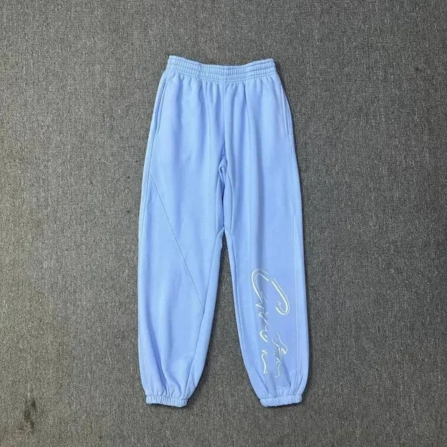 Corteiz Jogger Pants Light Blue with Embroidered Logo