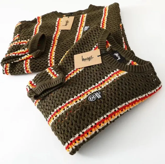 Stüssy × Patta Crochet Knit Sweater Striped