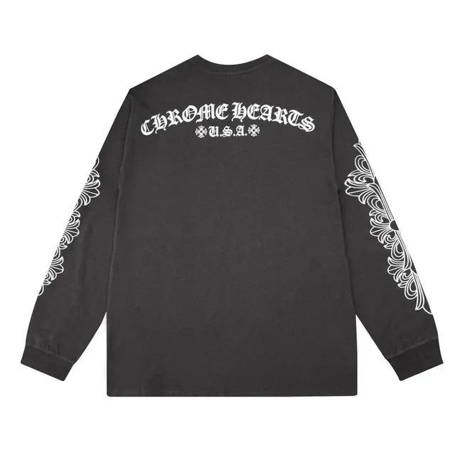 Long Sleeve Tee Chrome Hearts Logo Print