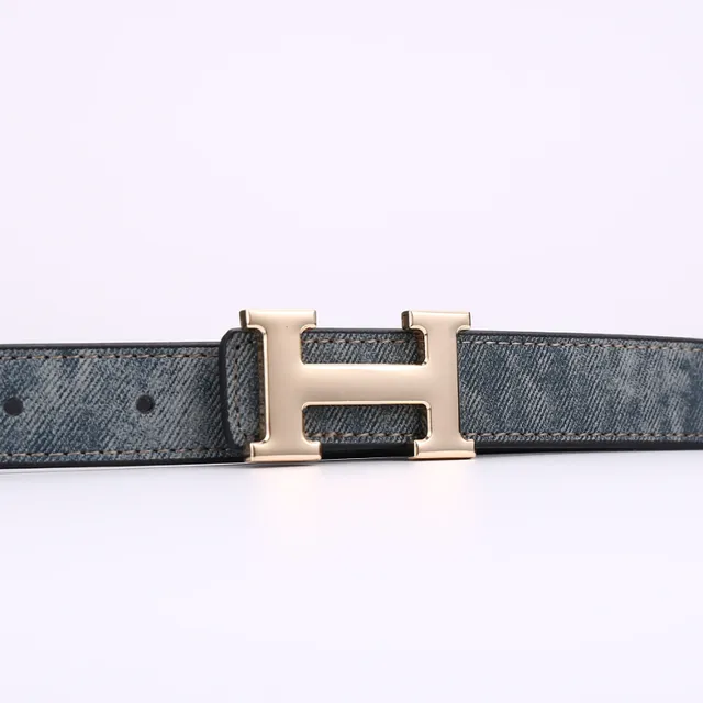 Hermès H Buckle Belt Denim Texture