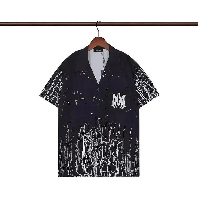 Amiri Camp Shirt Cracked Print