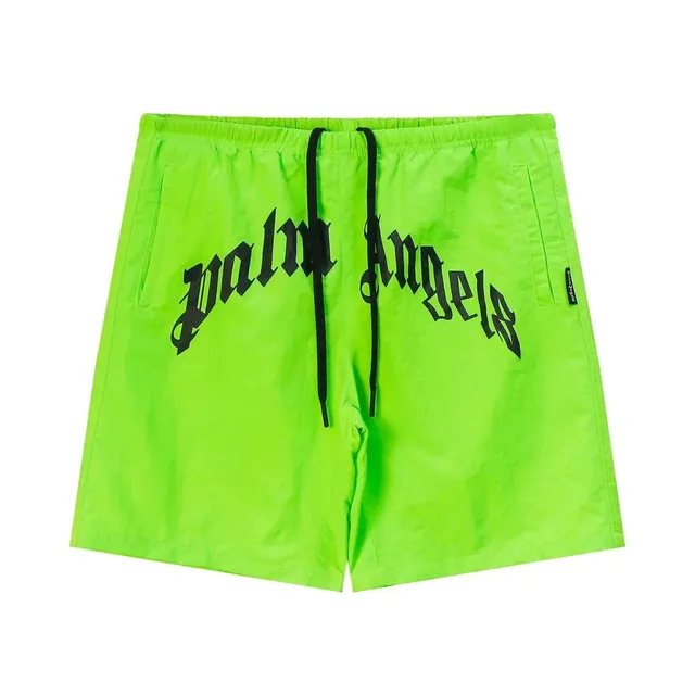 Palm Angels Logo Shorts Neon Green