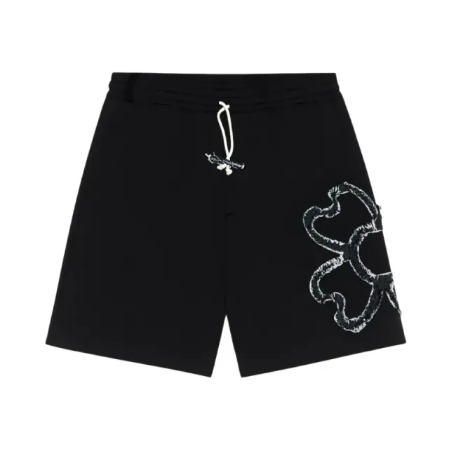 Balenciaga Logo Shorts Embroidered Flower