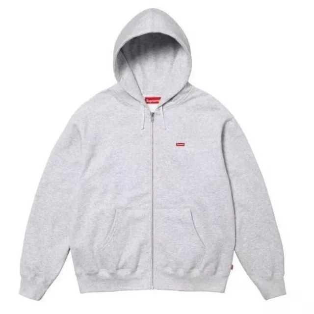 Supreme Box Logo Zip-Up Hoodie Heather Grey