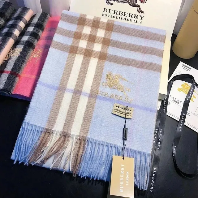 Burberry Classic Check Scarf Light Blue Check