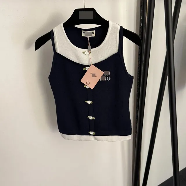 Miu Miu Knit Vest Contrast Collar
