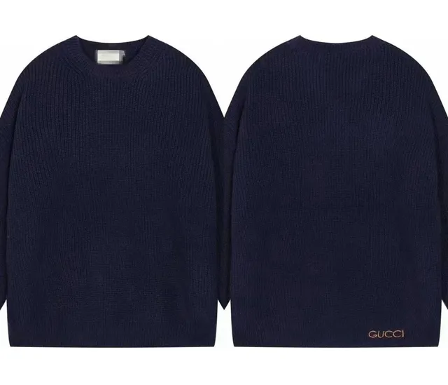 Gucci Ribbed Crewneck Sweater Embroidered Logo