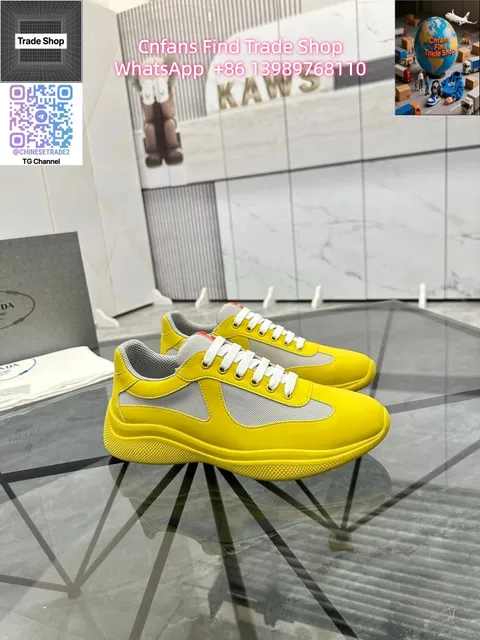 Prada Linea Rossa Trainer Yellow Grey Mesh