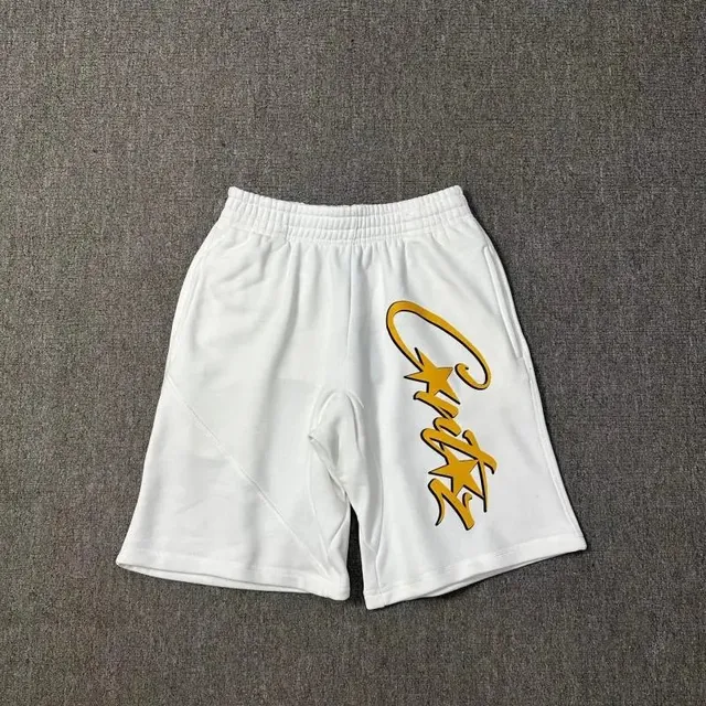 Corteiz Logo Shorts Gold Script