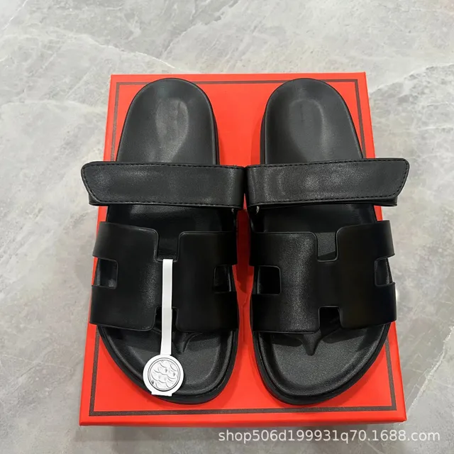 Hermès Oran Sandal Black Leather