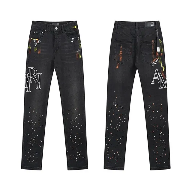 Paint Splatter Jeans AMIRI Logo Print