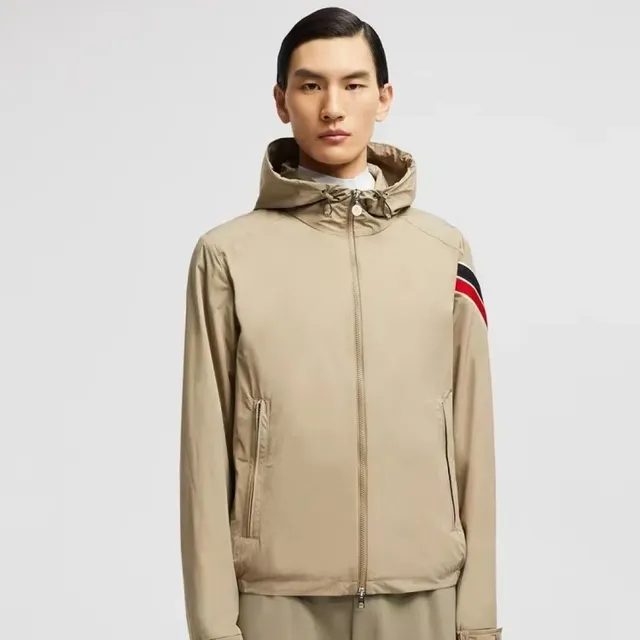 Moncler Hooded Zip Jacket Tri-Color Sleeve