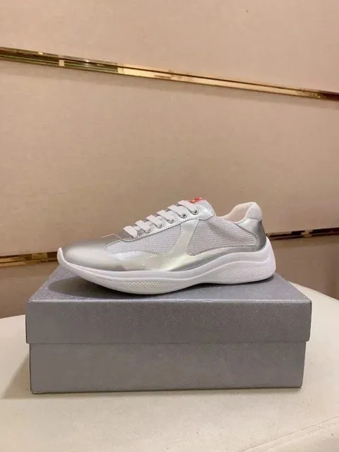 Prada Re-Nylon Trainer Metallic Silver